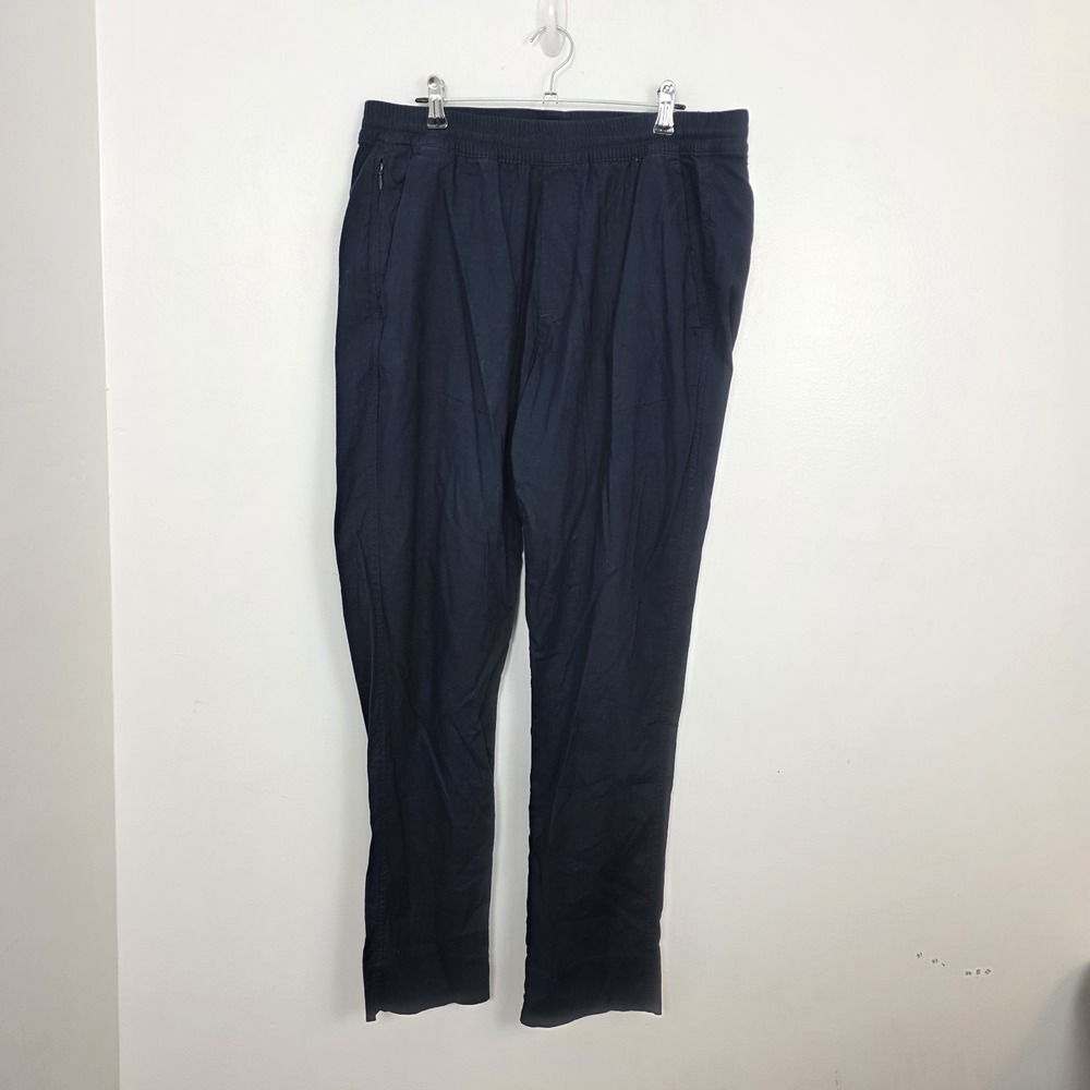 Abercrombie & Fitch Stretch Navy Linen Blend Drawstring Tapered Pants Size M